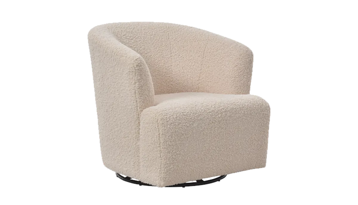 Boucle swivel armchair