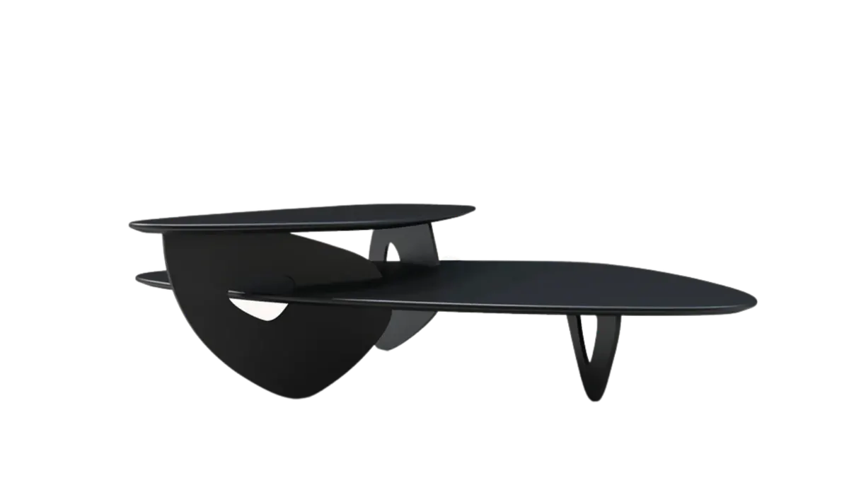 Sculptural black coffee table