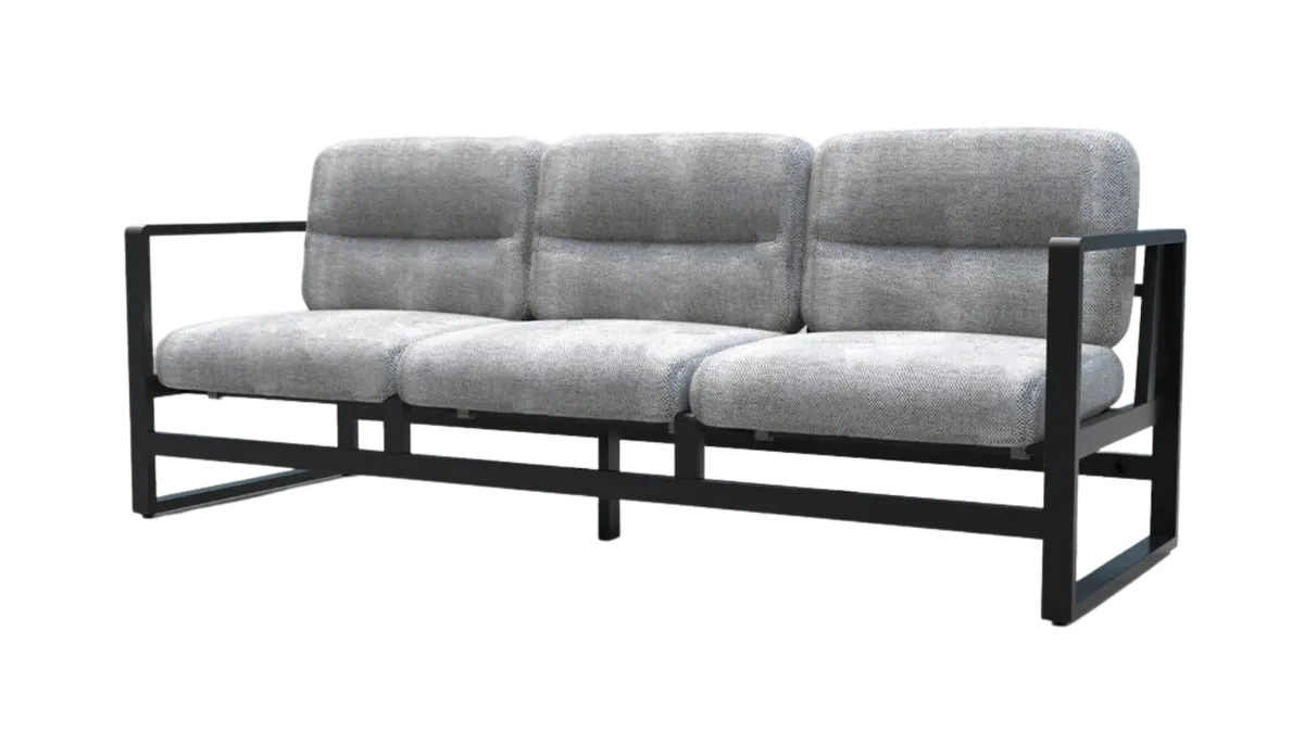 Black frame upholstered loveseat