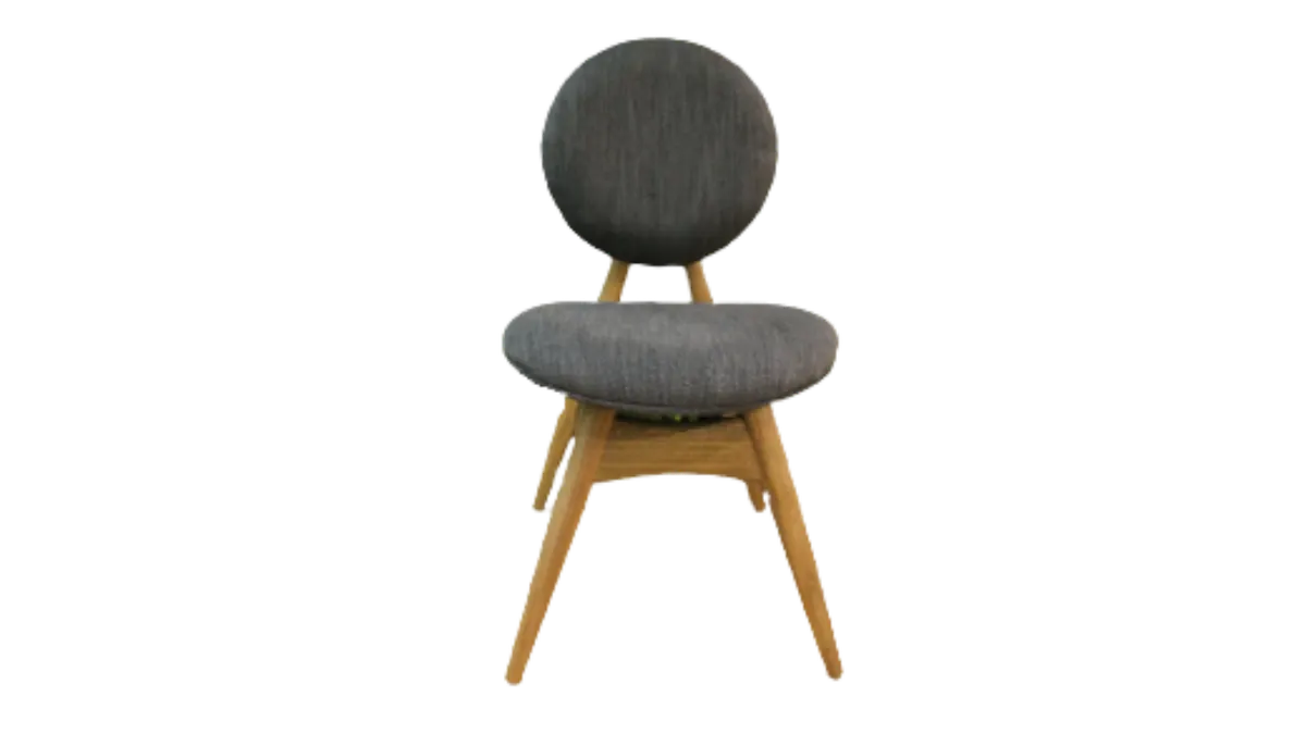 Upholstered dining chair with round back
