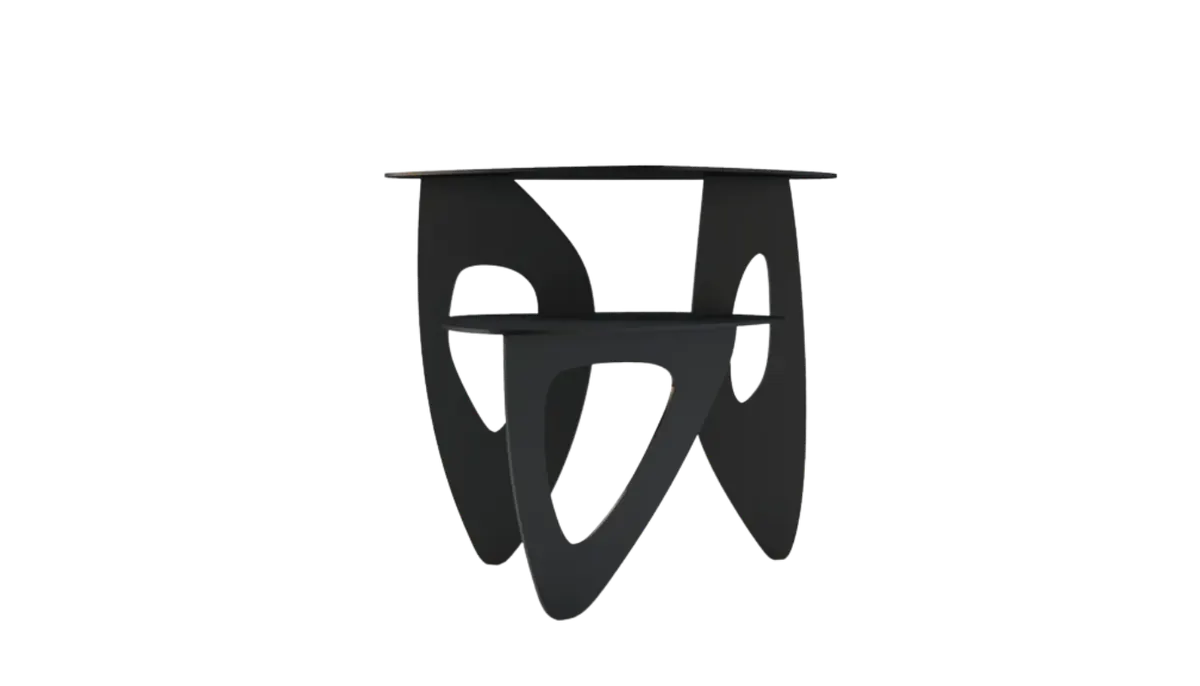 Sculptural black side table