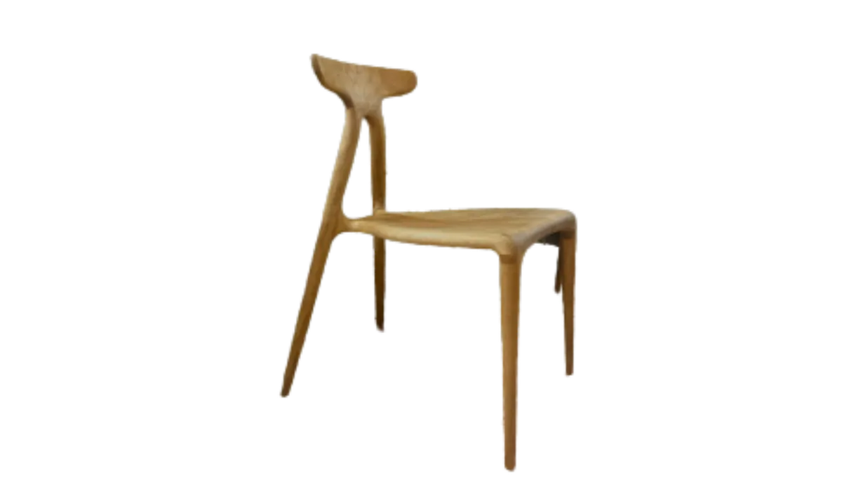 Sculpted solid wood chair